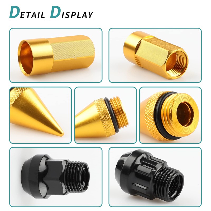 YeshineAuto M14x1.5 Anti Theft Wheel Spike Lug Nut 24 PCS