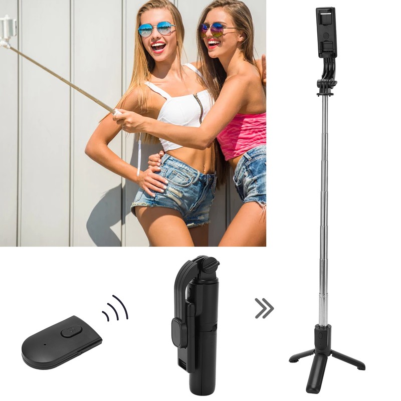 360° Rotation Phone Stand Holder Biuetooth Wireless Remote Telescopic Phone