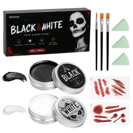 Oiomniv Halloween Make-Up Black White Set Carnival Make-Up Face Paint