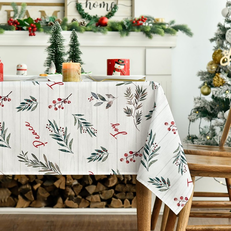 Horaldaily - Mantel de Navidad rectangular de 52 x 70