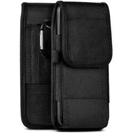 moex Agility Case für Gigaset GS5 Lite/GS5 Senior Hülle mit Gürtelschlaufe, Handy Gürteltasche Outdoor Handyhülle, Nylon Gürtel Handytasche, robuste Schutzhülle mit Karabiner, Schwarz