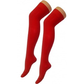 COSHAL® 1 Girls Over The Knee Plain Socks, Women Plain Over The Knee High Socks Cotton Rich Thigh Socks Leg Warmer Casual Thigh High Sock Daily Wear Red