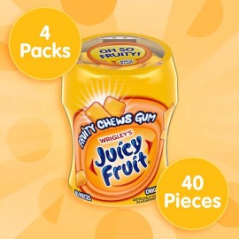 Juicy Fruit Gum 4 Pack Original Bubble Gum Chewing Gum Bulk Pack 40 piece Bottle
