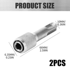 SDS Plus Adapter, SDS Adapter, Bit to Holder, Bit Holder Bits, Drill Holder, for Screw Holders, Hex Shank Set to Universal Holder, 35 mm of Round Shank for Hammer Drill, Pack of 2