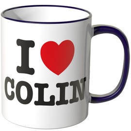 WANDKINGS® Tasse, Spruch: I Love Colin - LILA