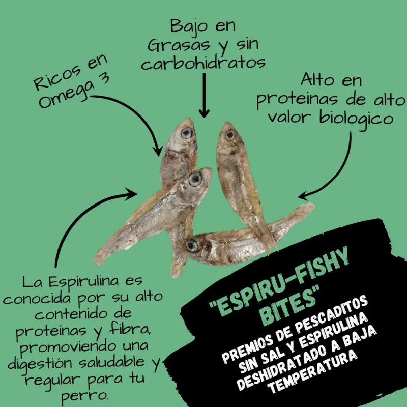 3-pack Premios Saludables De Pescado Espirulina Cúrcuma 100g