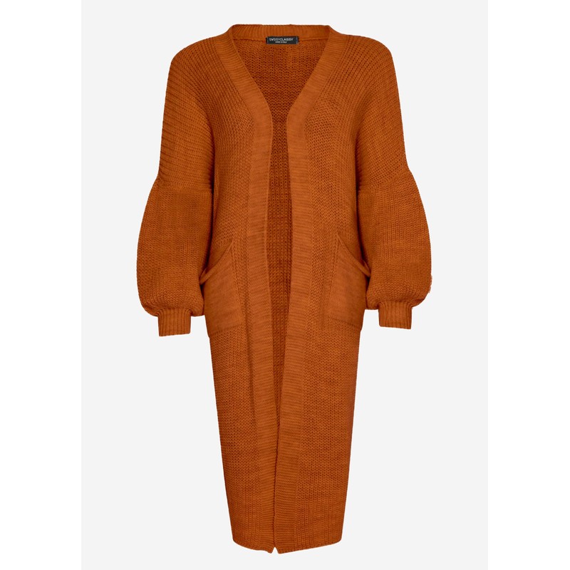 SASSYCLASSY Women's Long Cardigan with Pockets, Open Front, Long Sleeve,