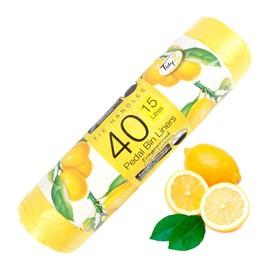 White Hinge 40x Fragranced Pedal Bin Bag Liners (64cm x 92cm) 15L Odour Neutralising Citrus Lemon or Fresh Linen & Summer Breeze Scent