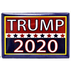 TRUMP 2020 WITH STARS BUTTON 1.5 INCHES X 1 INCH