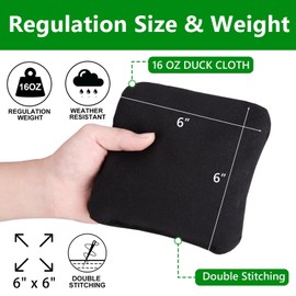 EunHo Cornhole Bean Bags Set of 8 Weather Resistant & Regulation Professional Size/Weight for Cornhole Games with Carry Bag（Black/Blue）