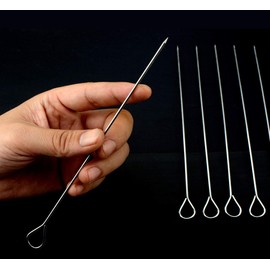 HONSHEN 8 Inch Stainless Steel BBQ Skewers, Shish Kebab Kabob Skewers 12 pcs