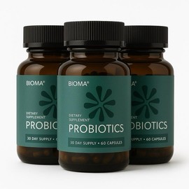 Bioma Probiotics Dietary Supplement 60 Capsules - 30-Day Supply for Gut Health & Digestion Support - Healthcare, Fitness Edible Vitamin - Colour: Pack of 1