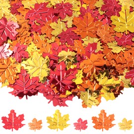 1150 Pcs Fall Maple Confetti Autumn Thanksgiving Glitter Table Scatter Confetti Party Decoration Thanksgiving Maple Leaves Foil Metallic Sequin Confetti Maple Autumn Decoration (4.6 Oz)