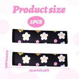 Seat Belt Pads,2 Pcs Seatbelt Covers,Daisy Seat Belt Covers for Kids Adults,Breathable and Skin-Friendly Car Seat Belt Cover for Head and Neck Support