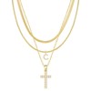 TASISO Layered Gold Necklaces for Women Tiny Initial Necklaces 14K