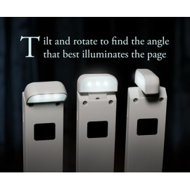 VViViD - Luz de libro recargable con clip, lectura en la cama, 3 colores de brillo regulable, marcador, estudio, camping