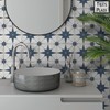 The Tiles Plaza Encaustic Peel and Stick Backsplash, Blue Star