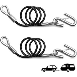 44" Trailer Safety Cables with Hooks Tow Straps 2-Pack Safety Chains Towing Trailer 5000 Lbs Break Strength Boat Trailer Safety Chains with Hooks for Ultimate Security