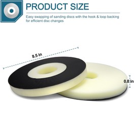 2-Pack 9" Velcro Backup Pads Works + 9-Inch Sanding Discs (150 Grit - 15 Pack) for Porter Cable 7800 Drywall Power Sander