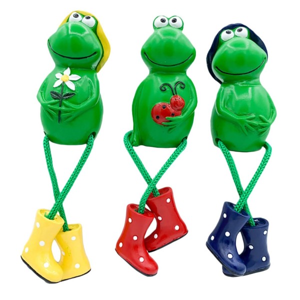 FUNOMOCYA 3pcs Resin Frog Figurine Decorative Ornaments Quirky Home Decor