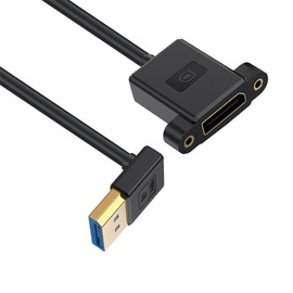 NFHK Cable Ultrafine Up Angled DisplayPort 1.4 DP Male to Female Extension Cable 8K 60hz 4K 144hz for Desktop Laptop Monitor Graphics Card 30cm