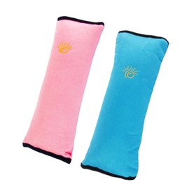 AORHOFJ Pack of 2 Child Seat Belt Pad, Sleeping Pillow, Neck Support, Super Soft Cotton, Car Seat Cushion Strap, Shoulder Protection (Blue and Pink)