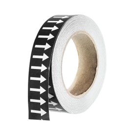 PATIKIL White on Black Color Arrow Tape Vinyl Stickers Arrow Labels 30mm/1.2" for Pipe Markers, 1 Roll