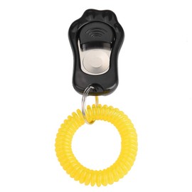 AYNEFY Pet Behavioral Training Clicker, Shaped 3 Gears Adjustable Volume Pet Dog Training Clicker Puppies Training Behaviour Whistle with Wrist Strap(Black)