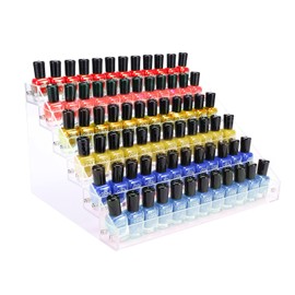 Umirokin Organizador de esmalte de uñas, organizador de acrílico de 6 niveles, soporte de exhibición para esmalte de uñas, aceite esencial, botellas cuentagotas para 54-72 botellas