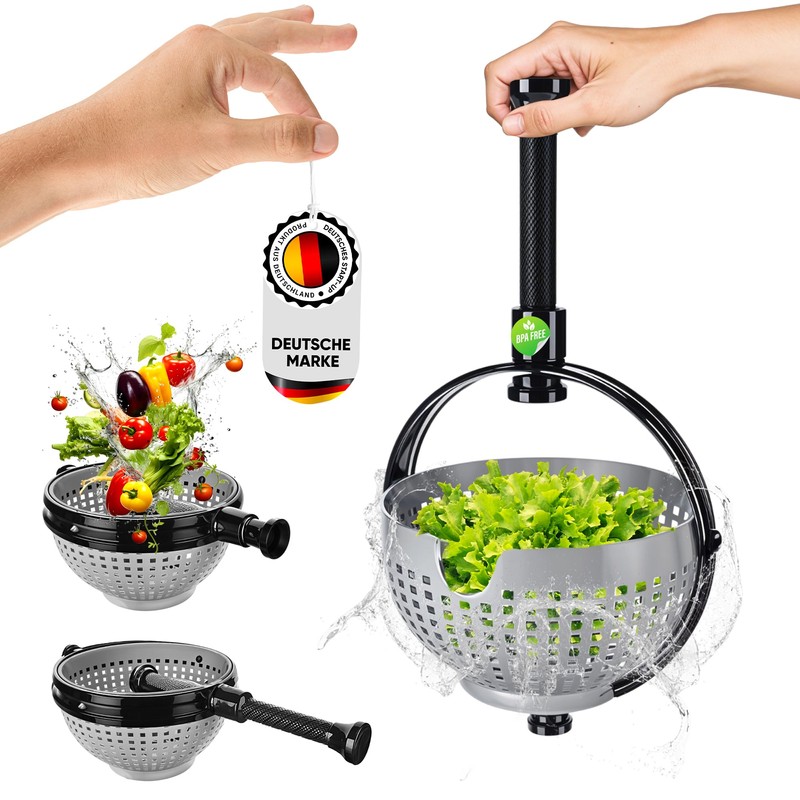 WoonFux® Salad Spinner with Practical Folding Handle - Salad Spinner
