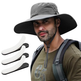 TYXHXTF Sun Hats, Bucket Hat, Boonie Hat, Sun Hats for Men, Beach Safari Hat, Hat with Adjustable, Waterproof Breathable hat, for Fishing Outdoor Hat, Sun Hats for Women Men Light Grey