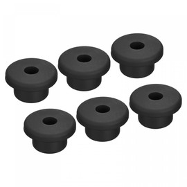sourcing map Pack of 6 Rubber Grommet Holder Diameter 43/64 Inch (17 mm) Round T-Type for Cable Organising and Protecting