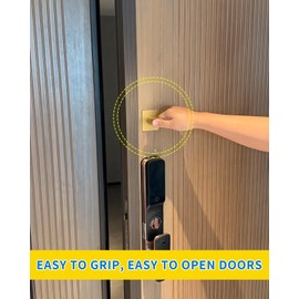 BaiNong 2 Pack Stick on Door Handles 6 inch Adhesive Cabinet Handles Gold Self Adhesive Room Door Handles Cabinet Drawer Knobs for Barn Door Window Shower Sliding Garage Door Glass Pulls