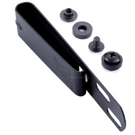 HolsterSmith Universal Metal Belt Clips for Holster Making - (ARC 4) - (Fits 1.75 inch Belts) - (Powder Coated Finish) - (Black) - (w/Offset Holes) - (w/Mounting Hardware) - (1 Pack)