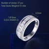 Wuziwen Sterling Silver Round and Baguette Eternity Ring Wedding Band