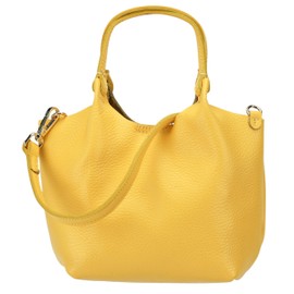 SH Leder Angela G161 Elegant Women's Genuine Leather Handbag & Shoulder Bag in One 26 x 18 cm, yellow