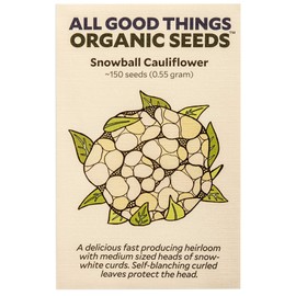 Snowball Cauliflower Seeds (~150): Certified Organic, Non-GMO, Heirloom, Open Pollinated Seeds from The United States