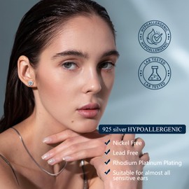 Delzzad Jewelry Moissanite Stud Earrings For Women, 0.2-8CT Four-Prong S925 Sterling Silver Unisex Earring, (D Color VVS1 Clarity Moissanite) Hypoallergenic 14K White Gold/Gold Plated Earrings For Men