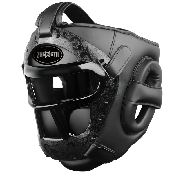 ZHENGTU Boxing Headgear Protective Gear with Removable Face Grill –