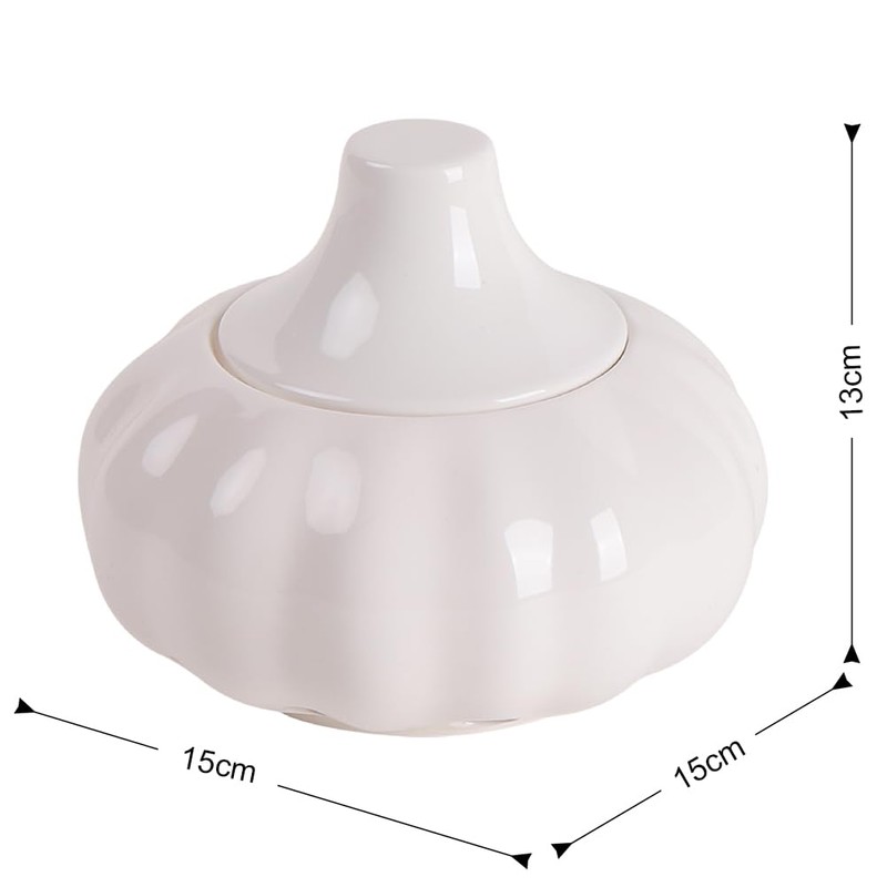 Acaino Ceramic Garlic Pot Garlic Storage with Lid and Ventilation
