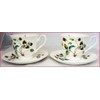 fromeuropewithlove Strawberries & Butterflies Cups and Saucers Set of 2