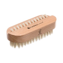 Hydréa London Wooden Nail Brush - Double-Sided Natural Nail Brush - Hand & Foot Brush with Natural Bristle, Eco Friendly Nail Brush, Fingernail Cleaner Scrubber - FSC® Certified Beechwood