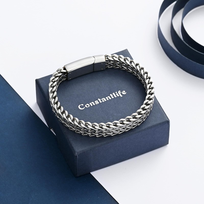 constantlife Cremation Bracelet for Ashes Stainless Steel Urn Link Bracelets