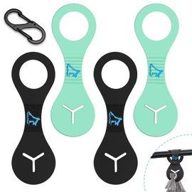 PuppyDoggy Dog Poop Bag Holder for Leash Waste Bag Carrier Dog Poop Bag Dispenser for Walking Running Bicycle Accessory 4 Pieces (Black + Light Green)