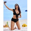AI'MAGE Women High Waisted Bikini Sets Tummy Control Swimsuits Ruffle