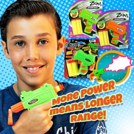 JA-RU Ultra Foam Shot Mini Pistol Dart Gun (12 Toy Guns Assorted) Plus 5 Small Soft Foam Darts Bullets for Kids & Adult, Boys Toys. Blaster Games. Party Favors Birthday Supplies Pinata Filler 5483-12p