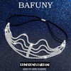 Bafuny Silver Rhinestone Headband Bling Crystal Hairband Bride Head Band