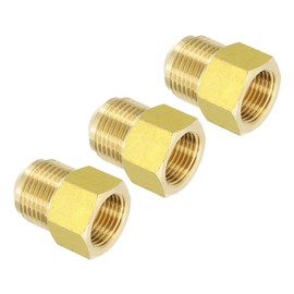 PATIKIL 1/2 Inch Female Flare x 5/8 Inch Male Flare Connectors, 4pcs SAE 45 Degree Brass Adapters Pipe Fitting for Air Gas Line Refrigeration HVAC