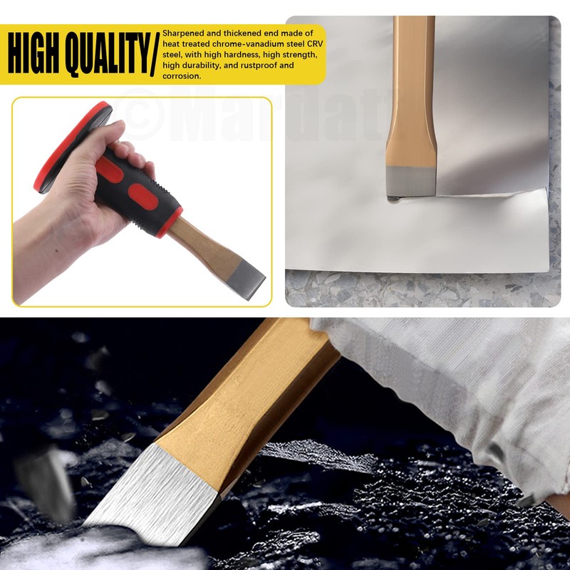 Mardatt 5Pcs Heavy Duty Masonry Chisel Set with Hand Guard