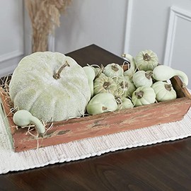 Factory Direct Craft Green Artificial Mixed Pumpkins and Gourds for Fall Decorating and Displays